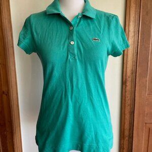LACOSTE Teal Short Sleeve Pique Polo Shirt Vintage 36